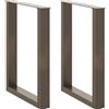 vidaXL Gambe per tavolo da pranzo a forma di U 2 pz in acciaio naturale 70x(72-73) cm
