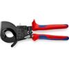 KNIPEX Cesoia a cremagliera (sistema a cricchetto) in blister verniciata nera con impugnature multicomponente 250 mm, 95 31 250
