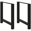 vidaXL Gambe per tavolo da pranzo nere 2 pz 70x(72-73) cm in acciaio