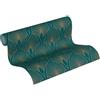 A.S. Création Carta Da Parati Art Decò New Walls 50's Glam A.S. Création Carta da parati tessuto non tessuto 10.05 m x 0.53 m Blu Oro Verde Prodotto in Germania 374275 37427-5