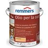 Remmers Olio curativo incolore, 2,5 litri, olio a decorativo base di solvente legno all'interno e all'esterno, idrorepellente, tonalità di colore brillanti, adatto per mobili da giardino e terrazze in legno