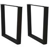vidaXL Gambe per tavolo da pranzo a forma di V 2 pz nere 80x(72-73,3) cm in acciaio