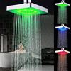 EBTOOLS 8 Pollici Soffione Doccia LED, Soffione Doccia a Pioggia, Bagno Doccia LED 7 Colore, Doccia Soffione Quadrato Parete, Ultrathin, Giunto Girevole, 20x20cm