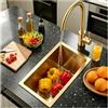 OMGMTSTORE Lavello Gold Sottotop, Bar Oro Spazzolato, Piccolo Workstation, Per Esterni Con Accessori