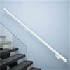 Drsyffsup Corrimano per scale, 1 2 3 4 5 6 metri ringhiera per scale nero/bianco, corrimano di sicurezza a parete con raccordi, corrimano per scale in tubo tondo per gradini interni ed esterni(Bianco,480cm)