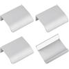 MOROBOR Confezione da 4 maniglie con bordo a dito, maniglie istantanee per cassetti per armadi, maniglie moderne nascoste per cassetti per cerniere per armadi, 50 mm/Argento