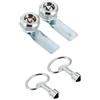 WOONEKY 2 Set Serratura Triangolare in Lega di Alluminio e Zinco, Resistente All'usura, per Armadietti e Scatole di Distribuzione, Chiave, Argento