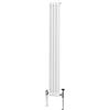 Monster Shop Radiatore Termosifone a 2 Colonne 1800mm x 202mm Moderno Centralizzato Bianco in Acciaio Inox Verticale a Parete Cucina Soggiorno Bagno Kit di Fissaggio e Spazzola Inclusi