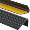 PerfectPVC Profilo per gradini PVC autoadesivo 65x40mm 200cm Nero | Profilo antiscivolo per scale, paraspigolo in PVC adesivo, protezione bordo gradino, facile da tagliare e pulire