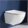 Rainsworth WC da parete senza bordo a doppio foro, bianco, lunghezza 48,5 cm