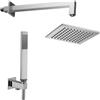 Paffoni ZKIT075CR Kit Doccia a Incasso con Soffione Quadrato 200 mm, Braccio Doccia 400 mm e Telefono con Flessibile 1500 mm, Metallo, Cromato