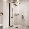 Badplaats B.V. Parete doccia Georgia 50 cm x 200 cm - nero - Walk-in doccia 8 mm vetro di sicurezza