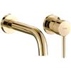 Rea Lungo L.Gold Rubinetto Lavabo/Vasca Da Incasso + Box Miscelatore Bagno In Ottone Miscelatore Monocomando Caldo E Freddo Regolabile Lavamani (Oro) 16x20x11cm
