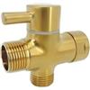 CSSHNL Valvola Deviatrice Per Doccia Adattatore a T rubinetto dell'acqua rubinetto rubinetto a 3 vie placcatura in oro valvola deviatore in ottone separatore WC soffione doccia Tee Per Doccetta Bagno(Color:G