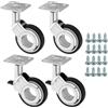 SOTECH set di ruote per mobili BERLIN Ø 60 mm cromo/nero 2 x con e 2 x senza freno (freni) incl. set di viti Portata fino a 240 kg (60 kg per ruota)