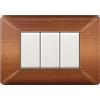 Electron 1 Placca, Made in Italy, 3 moduli/posti, Compatibile Con BTicino Matix, colore legno chiaro, Placche In plastica di alta qualità, 100% compatibile con i supporti e i moduli originali