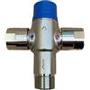 IPERSCOUNT Valvola Miscelatrice Termostatica taratura fissa in Ottone Cromo plus, DN20 3/4 per Impianti Solari, Bagni e Cucine - Sicura e Facile da Installare