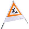 Dönges Segnale pieghevole con triangolo di avvertimento, 70 cm, colore luce diurna, 3 simboli per cantiere, resistente alle intemperie, allo sporco, durevole, stabile, 3,3 kg