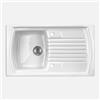 BB BuyBath Lavello cucina da incasso in ceramica con 1 vasca e gocciolatoio 86x50 cm colore bianco - Libby