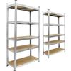 ECD Germany Set di 2 Scaffali per Officina in Metallo Scaffale per Carichi Pesanti 170x70x30 cm Fino a 350kg Scaffale Seminterrato Resistente 5 Pannelli in MDF Altezza Regolabile Ripiano Senza Bulloni