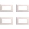 ZOREI 4 Pezzi Placche Compatibile Con Bticino Matix, Placche in Plastica Effetto Satinato (4 Posti/Moduli,Bianco Satinato)