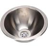 Bnineteenteam Lavello Rotondo in Acciaio Inossidabile 304, Lavello da Bagno Compatto per Cucina con Accessori di Scarico, Finitura a Specchio Spazzolato per Auto, Barche, Yacht,