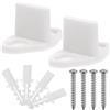 GOOHOCHY Ferma Porta Scorrevole per Barn Door e Porte Scorrevoli da Interno, Guida a Pavimento Bianca in Acciaio al Carbonio e Pom, 2 Pezzi