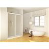 Forte: Parete doccia in PVC, Anticalcare, Riducibile, Resistente agli urti e ai raggi UV, Chiusura magnetica, Kit completo, 100L x 185H, Bianco