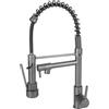 EGTink Rubinetto da cucina con doccetta girevole a 360° Miscelatore a molla elicoidale Rubinetteria Rubinetto per lavello Rubinetto a molla elicoidale, Grigio