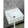 XRB2050 Lavabo da Bagno Bianco, 33.5x29x13cm/13x11.4x5inch Mini Lavabo in Resina, Pratico Lavabo Angolare Lavabo da Parete Quadrata per Bagno Guardaroba WC 75cm Conduttura Fognaria