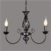 Lfoute Lampadario Antico Lampada A Sospensione Classica Candela E14 Lampadario Francese Nera Retrò Regolabile in Altezza Stile Country Illuminazione Corridoio Sala Da Pranzo Cucina,3 heads