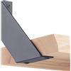 HOLZBRINK reggimensola, staffa per mensola in metallo grigio, 150x150x30 mm, a forma V, 2 pezzi, HLR-V-150-7016