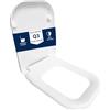 HYDRO HOME Tavoletta Wc Pozzi Ginori Q3 Come Originale, Copriwater In Materiale Termoindurente,Tavoletta Water Con Cerniere Fissaggio Dall'Alto MADE IN ITALY