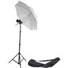 DynaSun MM2 Kit 2 in 1, Set da Studio Professionale, Supporto Cavalletto Stativo, Portalampada Doppio, Ombrello Diffusore Bianco per Illuminatore Luci Flash