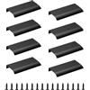 MOROBOR Confezione da 8 Maniglie Moderne in Stile Fingerkante per Mobili, 120mm/Nero