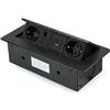 bricoleva.it Multiconnettore da Tavolo con Prese Elettriche e USB - Multipresa da Scrivania, Ufficio o Casa - 225x111mm, 2 prese Schuko, 1 USB Tipo A, 1 USB Tipo C, 1 RJ45, 1 HDMI (Napoli, Nero)
