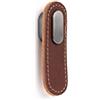 Gedotec Maniglia per mobili | Maniglia per armadio in pelle marrone - Pomello cromato | OBLONG | Design moderno ed elegante | Dimensioni: 22 x 70 mm | Maniglie per ante a soffietto | 1 pezzo