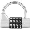 Sonew Lucchetto con password, lucchetto a combinazione con codice a 4 cifre, armadietto per palestra, scuola, armadietto dei dipendenti, valigia viaggio (argento)