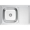 Melanstar Lavello da incasso in acciaio inox, 80 x 50 cm, scolapiatti con scarico incluso