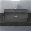 Mai & Mai Lavabo da Appoggio 60x42x12cm, Lavabo Bagno Sospeso Lavandino Bagno Meissen201-600 in Ceramica con Nano Rivestimenti inclusi, Antracite Opaco