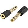 Monacor HA-37 Adattatore Maschio/Femmina per Cavo, 6,3 mm, 3,5 mm, Oro/Nero