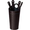LIMAC Design NILAR, Set Ferri da Camino con Manico in Cuoio, Borsa Porta-Ferri Moderno in cuoio, Attrezzi da Caminetto, Sacca portaferri, Prodotto in Italia. Marrone Scuro