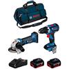 JG todotaladros BOSCH Kit 18V BK209BAG (Trapano Avvitatore GSR 18V-60 C + Smerigliatrice GWS 18-125 V-LI + 2 Batterie di 5,0 Ah + Caricabatterie + Borsa)