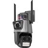 AntDau71® - IP CAMERA 6MP WIFI PTZ FULL HD CON DOPPIA LENTE, WATERPROOF IP66, MOTION DETECTION, NIGHT VISION- Applicazione ICSEE - CW888