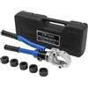 RjcdOPL CW-1632 80KN, pinza idraulica professionale per crimpare idraulica con 5 paia di matrici da 12 a 28 mm, per tubi in alluminio, plastica, PEX (blu)