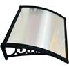 VERDELOOK | Pensilina Naxos Alveolare, Pensilina 100x60 cm, Colore Nero/Trasparente, Tettoia Porta di Casa, Copertura Ingresso ad Arco, Modulabile ed Estensibile, Con Braccetti da 60 cm