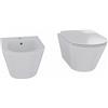 BRICOZONE Set Sanitari Sospesi In Ceramica Bianca Lucida Design Moderno Con Wc E Bidet A Parete Sedile Soft Close Slim Con Sgancio Rapido Ideale Per Bagni Contemporanei Compatti E Facili Da Pulire