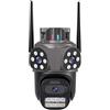 K2 STORE - Telecamera IP 8MP 4K esterno WiFi PTZ 3 obiettivo doppio schermo 8X zoom CCTV Applicazione ICSEE