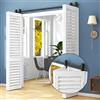 TSMST 183cm/6ft Binario per Porta Scorrevole Kit Per 4 porte, Kit di Derramenta per Porte Scorrevoli a Soffietto (senza porta)