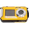 RASTKY Fotocamera Digitale Impermeabile da 48 MP 2,7 K, Fotocamera Subacquea da 10 Piedi, Doppio Schermo da 3 Pollici, 650 MAh, Scheda TF da 128 GB, Selfie Subacqueo per Vacanze di